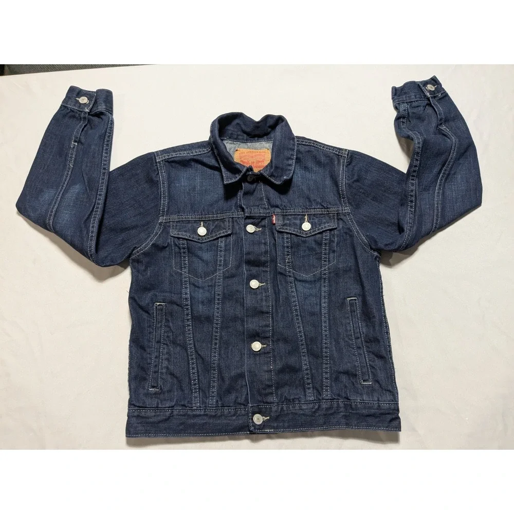 Levis Trucker Jacket - Youth Large 12/13 Years‎ Dark Wash EUC